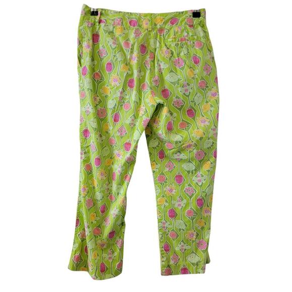 Lilly Pulitzer Spring Ladybug Floral Fruit Print Light Weight Capri Pants Size 6 - Picture 3 of 8